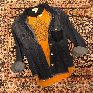 Sleeveless Top | Mustard Yellow & Stitched Detail